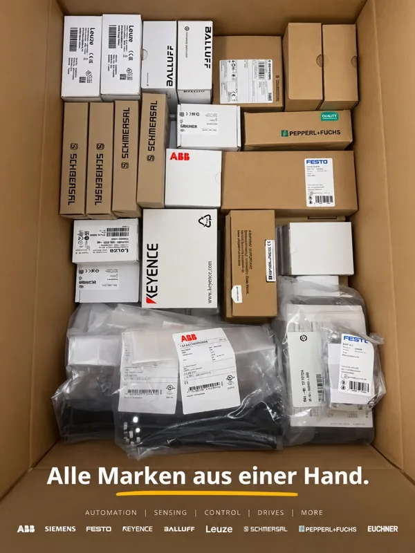 Sammelsendung aus dem ZWOD-Lager Berlin: Originalware von ABB, Siemens, Festo, Keyence, Balluff, Leuze, Schmersal, Pepperl+Fuchs und Euchner in einem Karton